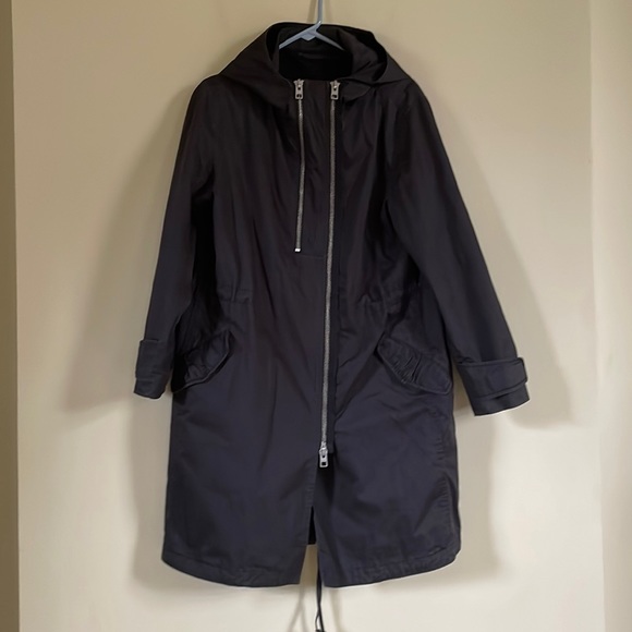All saints black trench coat